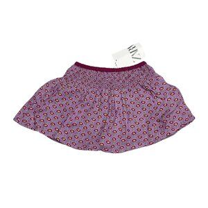 NEW Zara 12-18 mos Floral Smocked Waist Skort Burgundy / Lavender